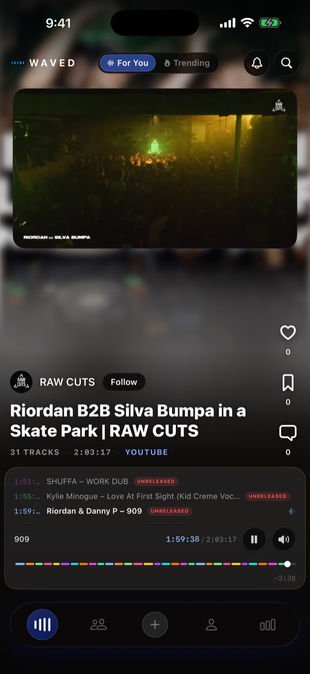 Waved For You feed playing a DJ set