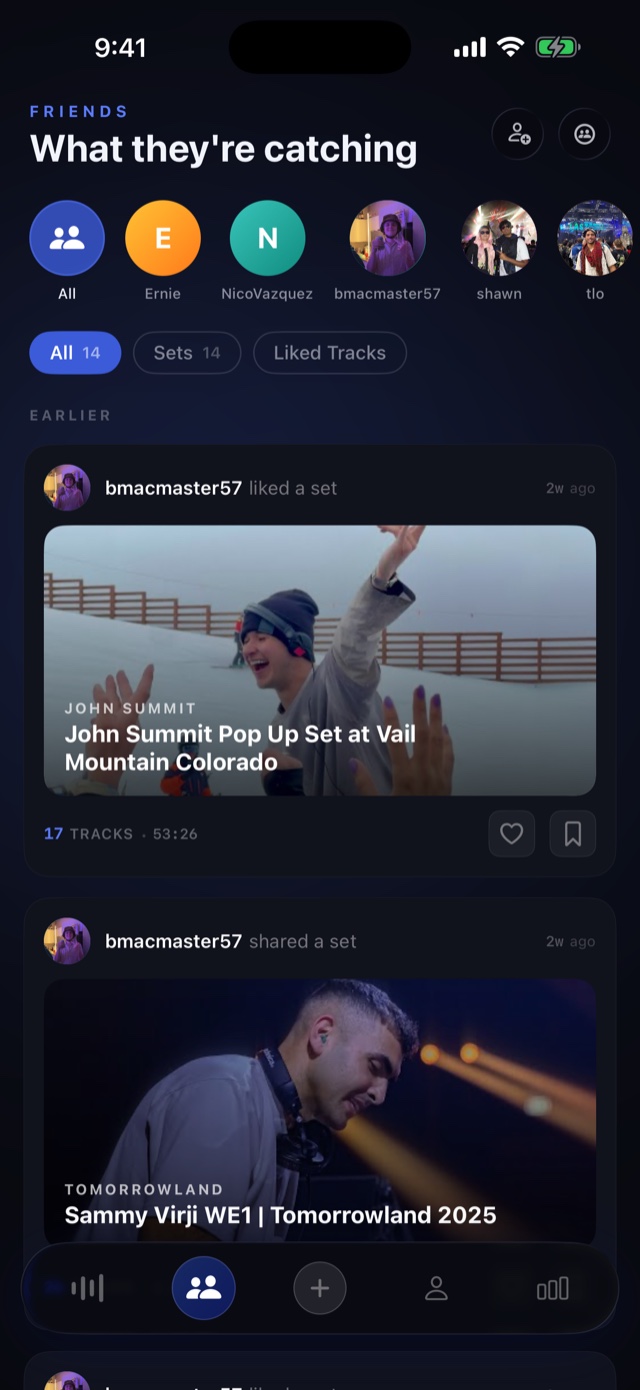 Waved friends activity screen